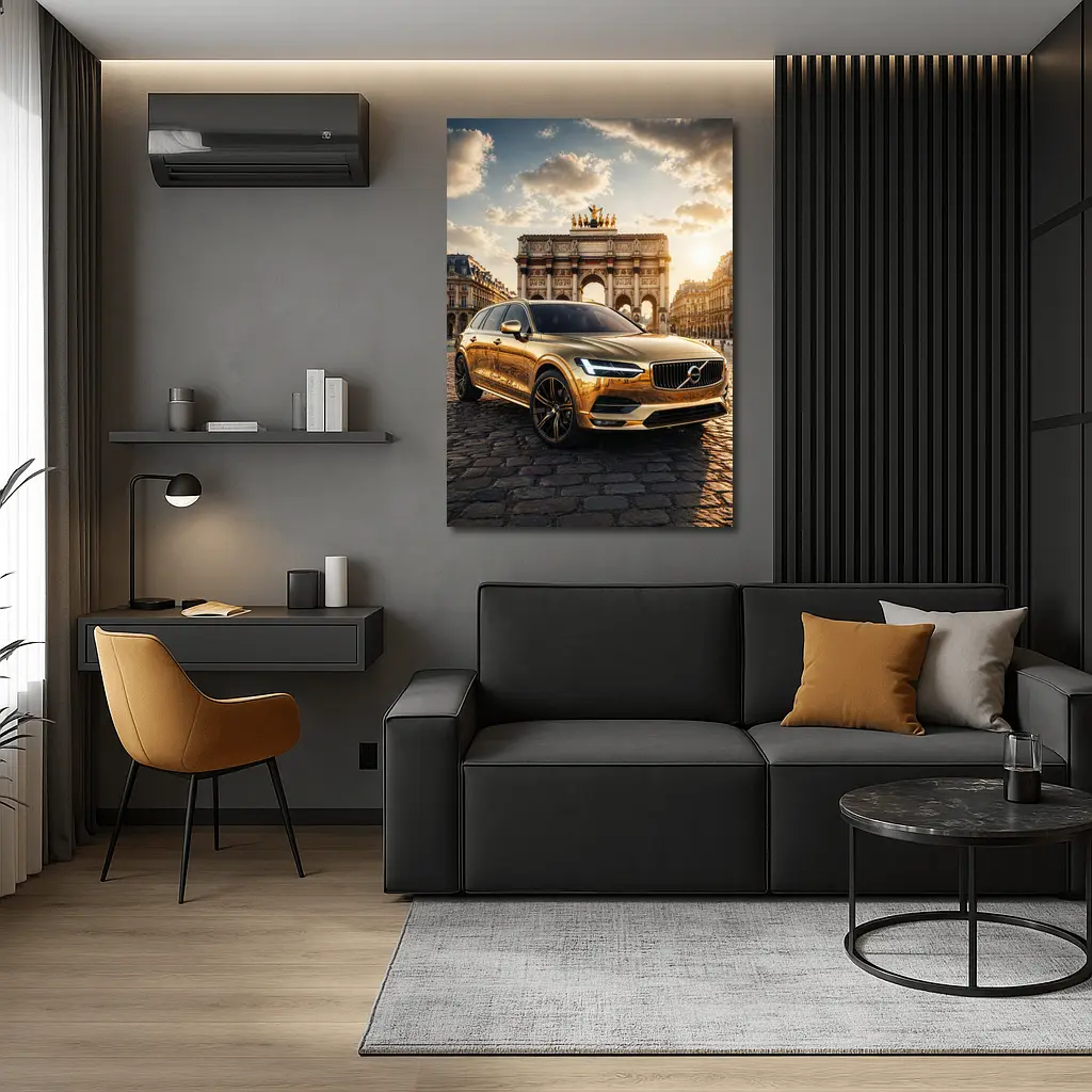 Volvo V90 Gold Paris Arc de Triomphe – Wall Art