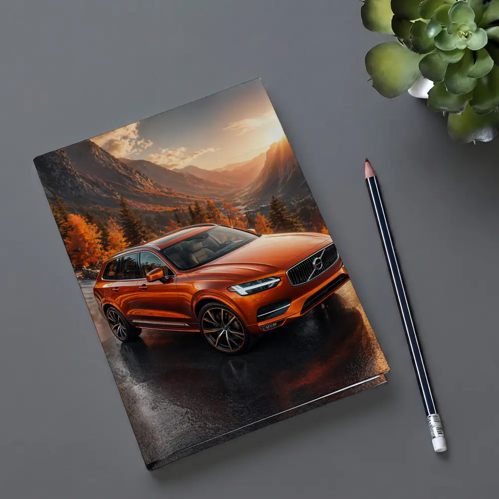 Volvo XC90 Orange SUV Mountain Sunset Road – Notebooks