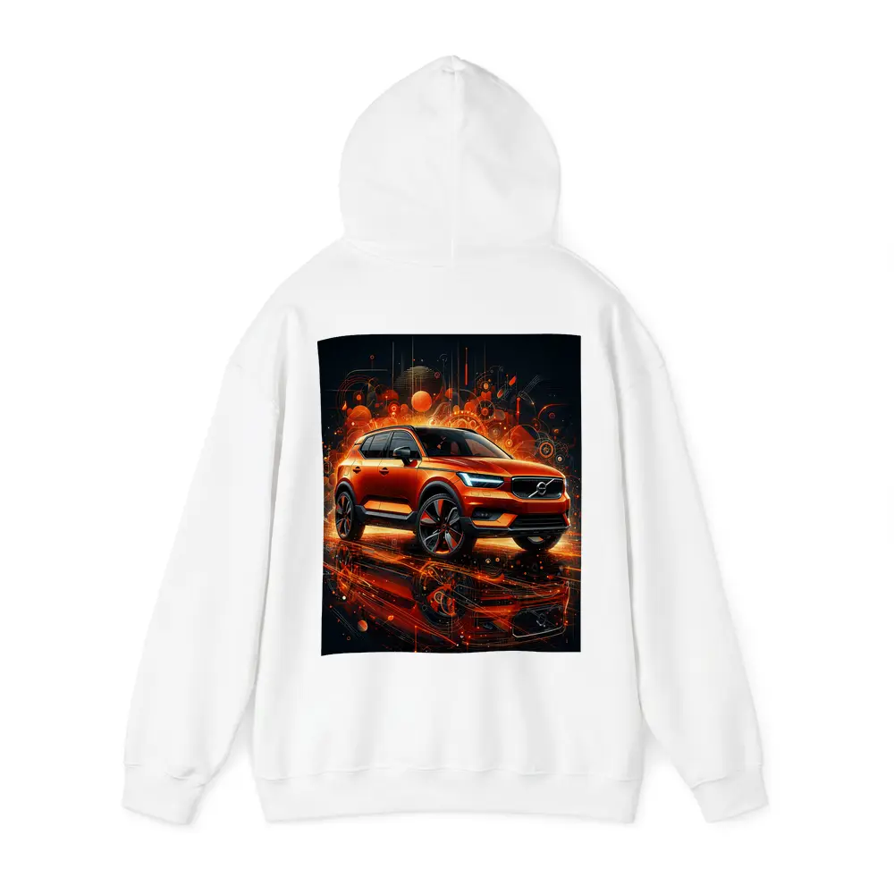 Volvo XC40 Orange Abstract Digital Art – Hoodies