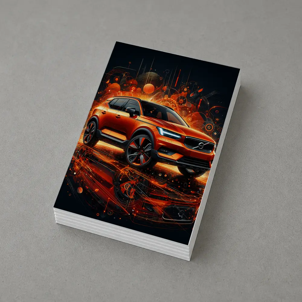 Volvo XC40 Orange Abstract Digital Art – Postcards