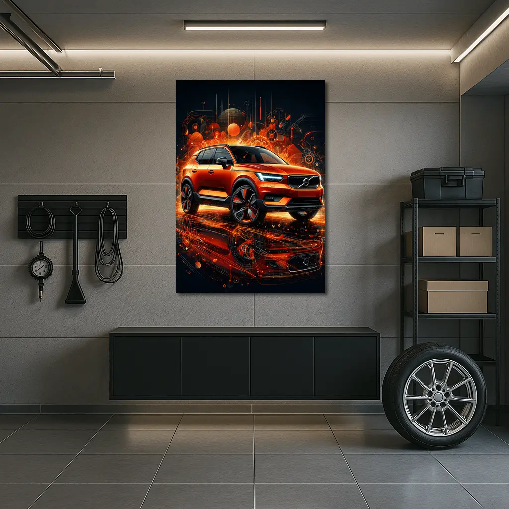 Volvo XC40 Orange Abstract Digital Art – Wall Art