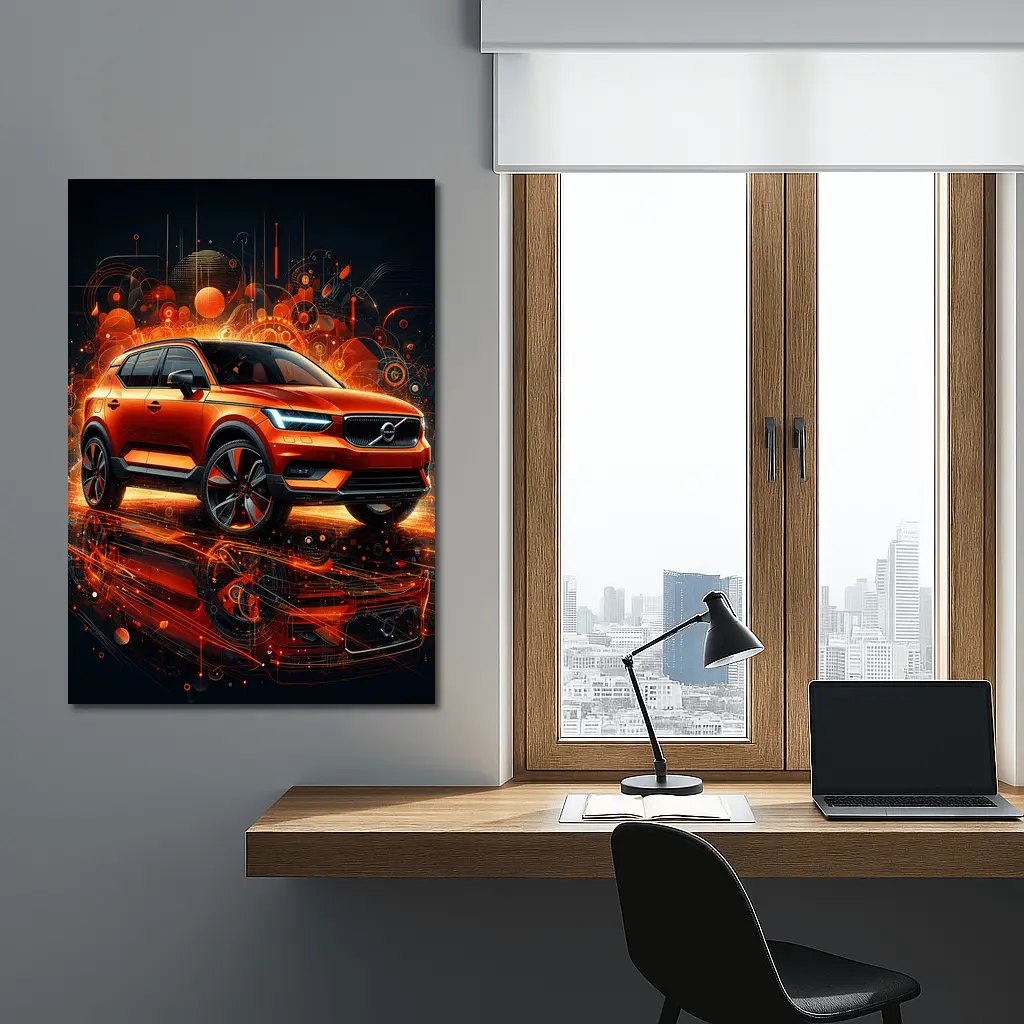 Volvo XC40 Orange Abstract Digital Art – Wall Art