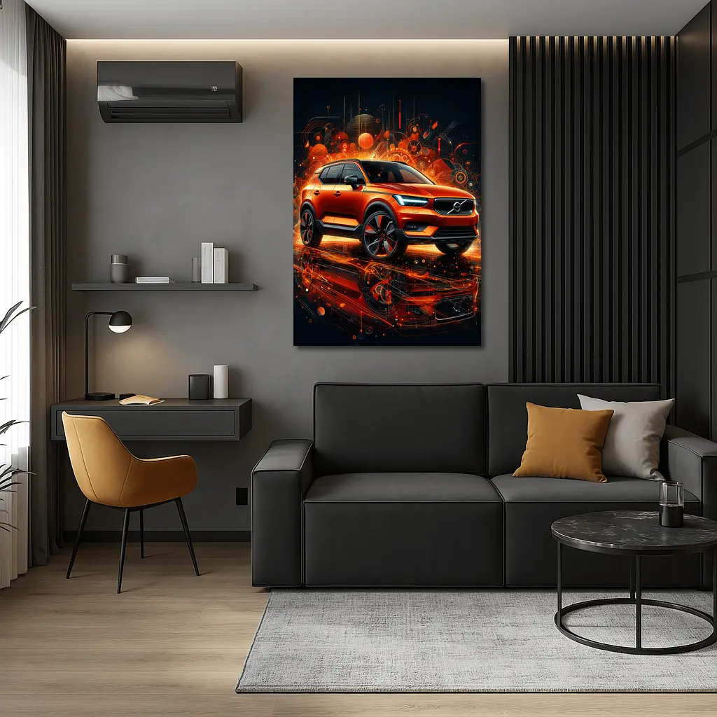 Volvo XC40 Orange Abstract Digital Art – Wall Art