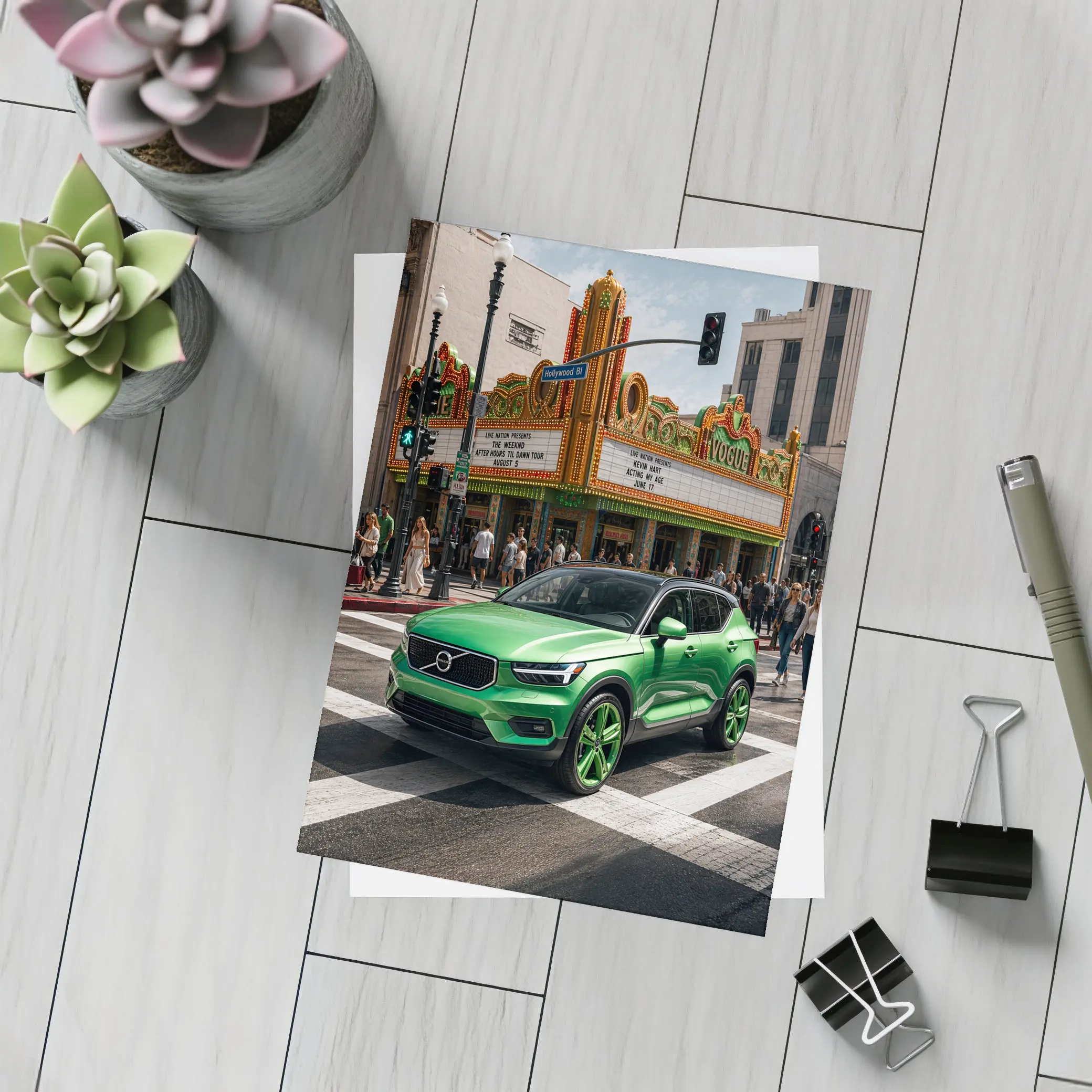 Volvo XC40 Green Hollywood Boulevard City Street – Postcards