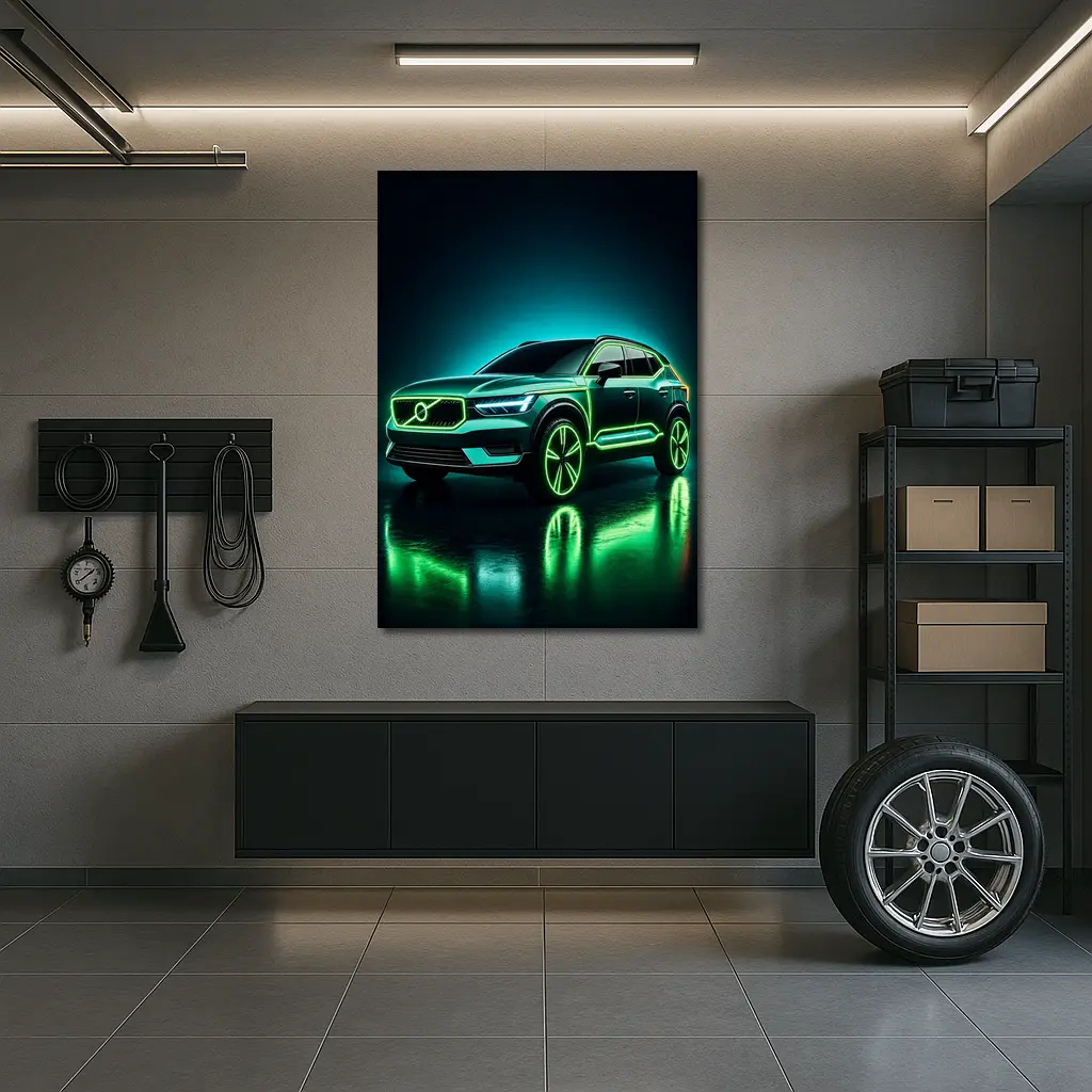 Volvo XC40 Neon Green Dark Studio – Wall Art