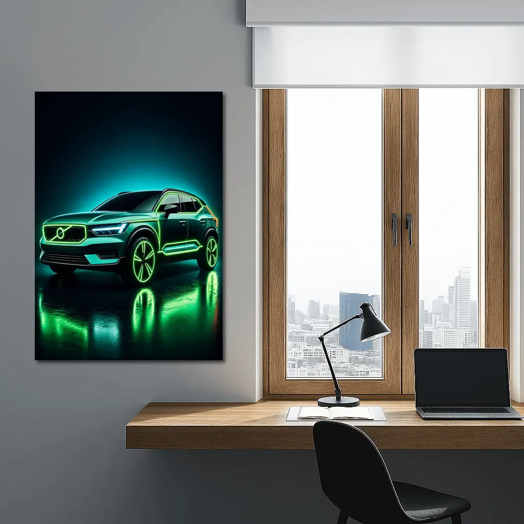 Volvo XC40 Neon Green Dark Studio – Wall Art