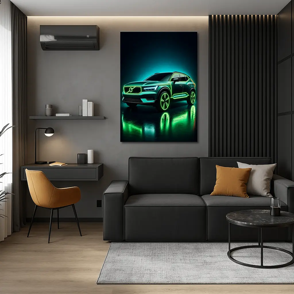 Volvo XC40 Neon Green Dark Studio – Wall Art
