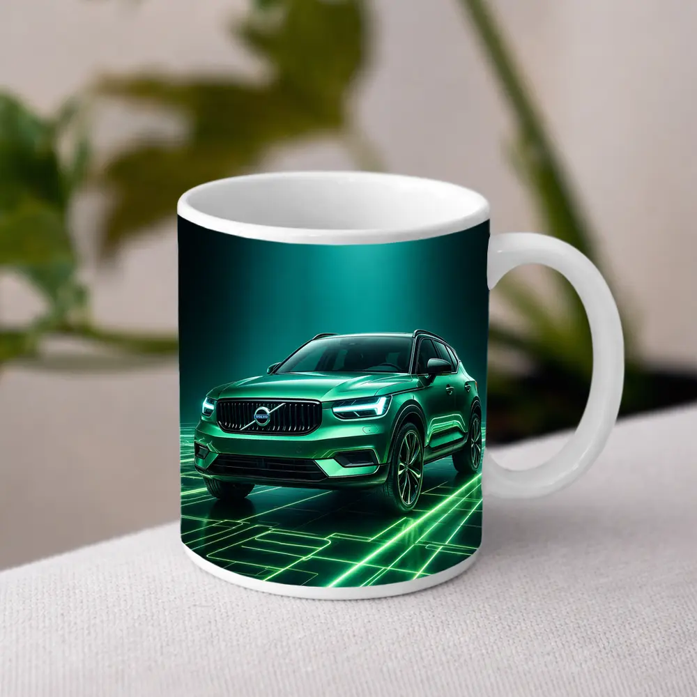 Volvo XC40 Green Neon Glow Art – Mugs