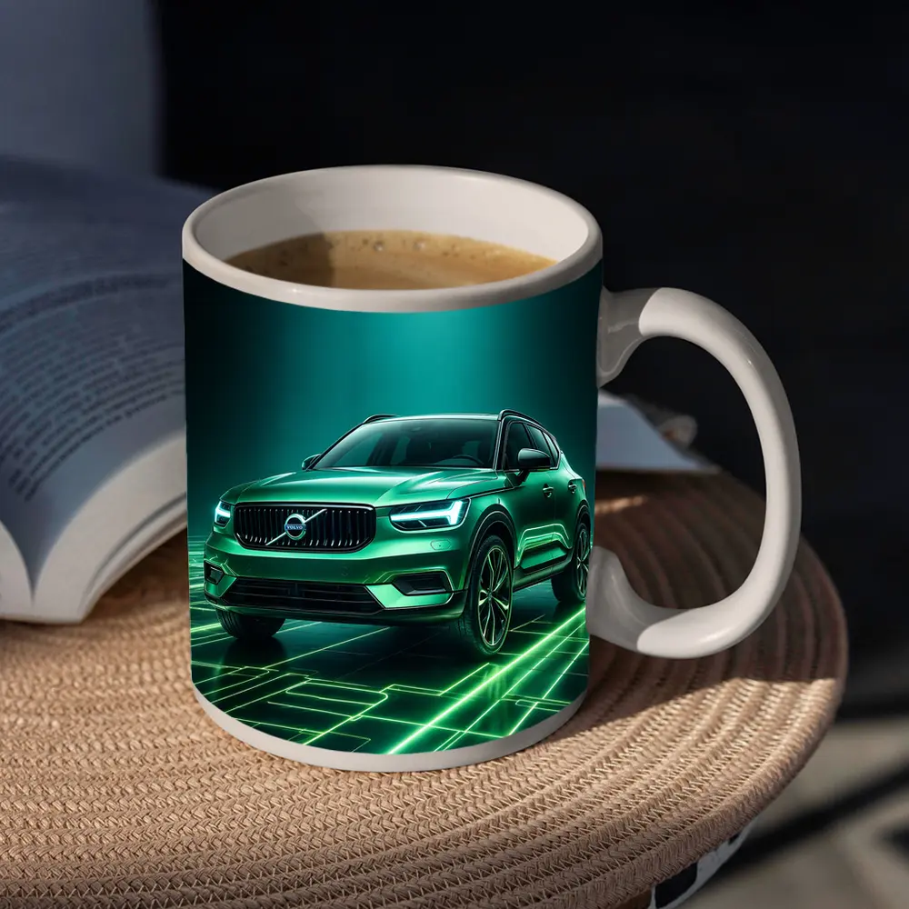 Volvo XC40 Green Neon Glow Art – Mugs