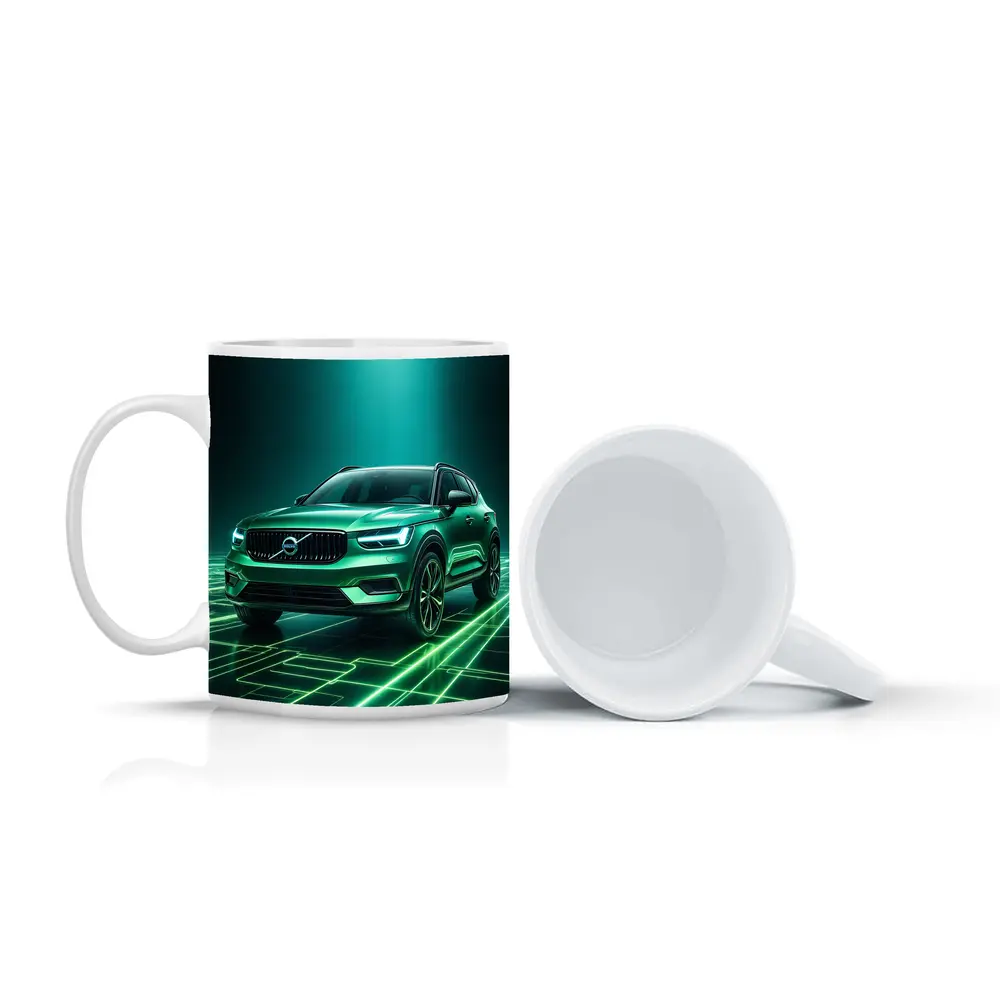 Volvo XC40 Green Neon Glow Art – Mugs