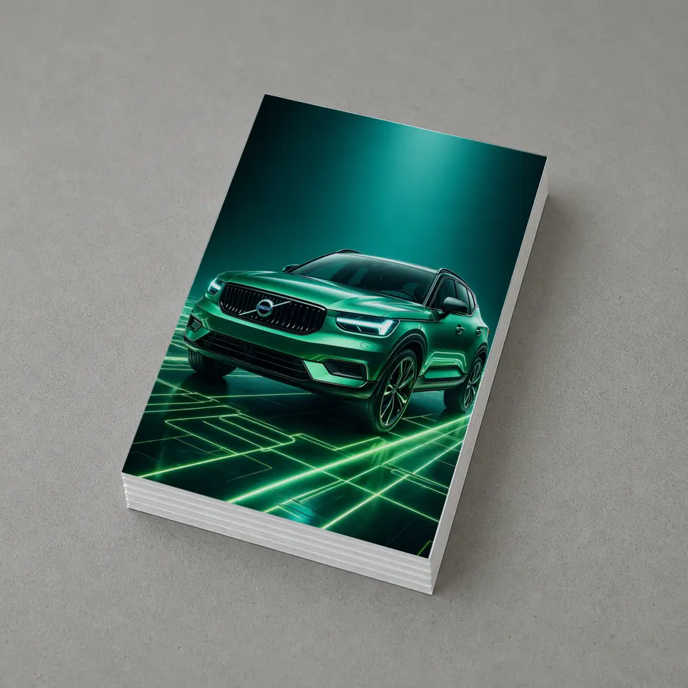 Volvo XC40 Green Neon Glow Art – Postcards