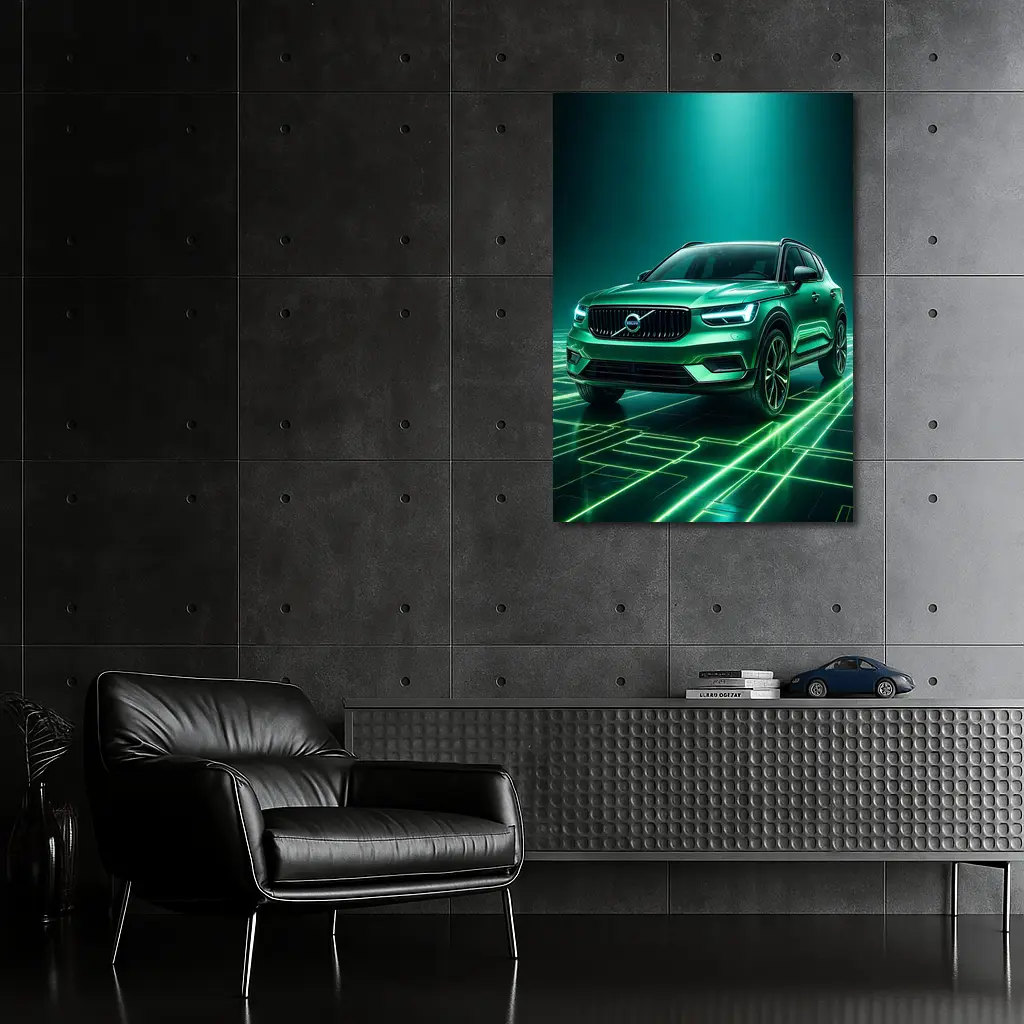 Volvo XC40 Green Neon Glow Art – Wall Art