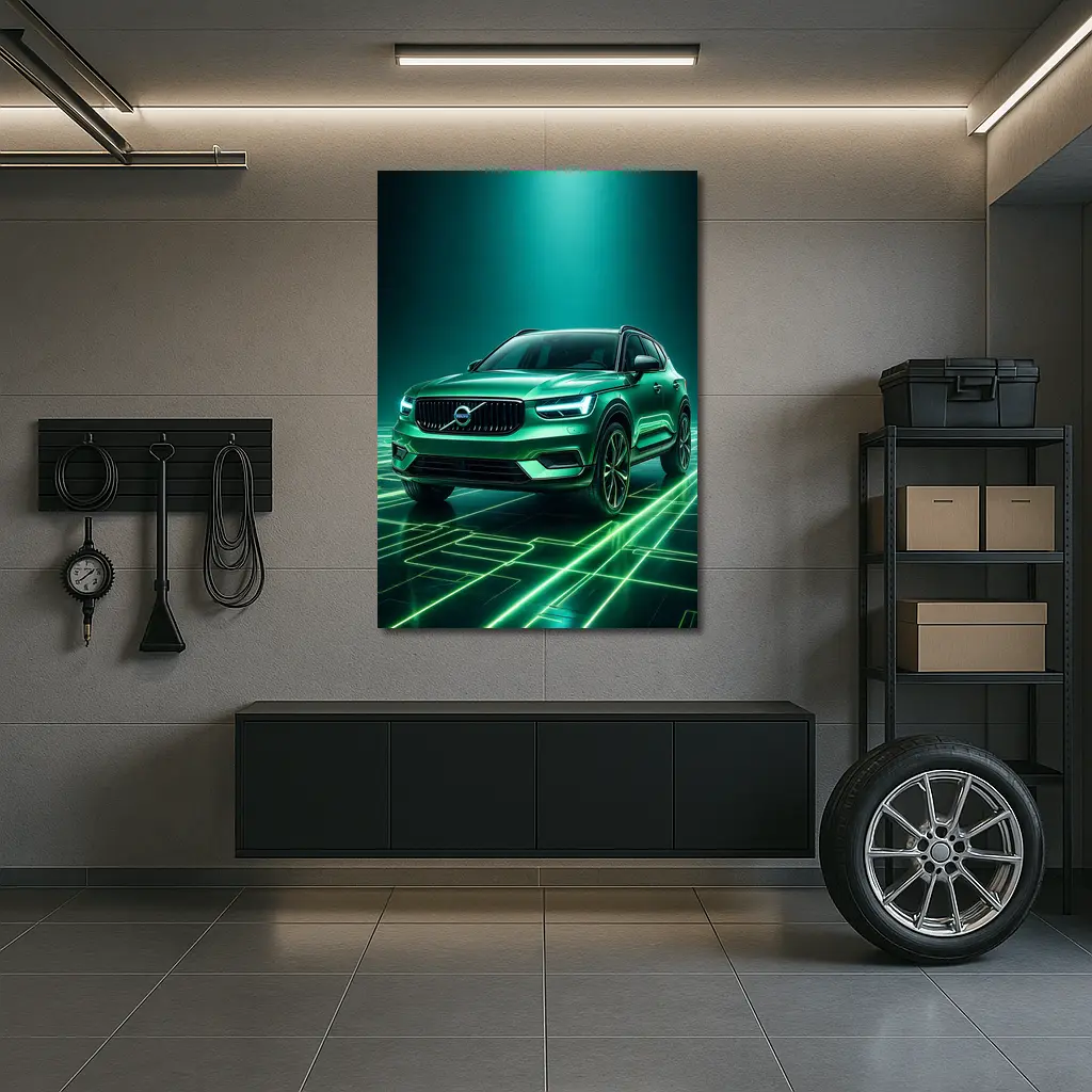 Volvo XC40 Green Neon Glow Art – Wall Art