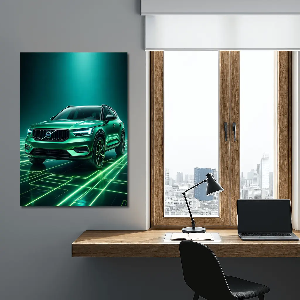 Volvo XC40 Green Neon Glow Art – Wall Art