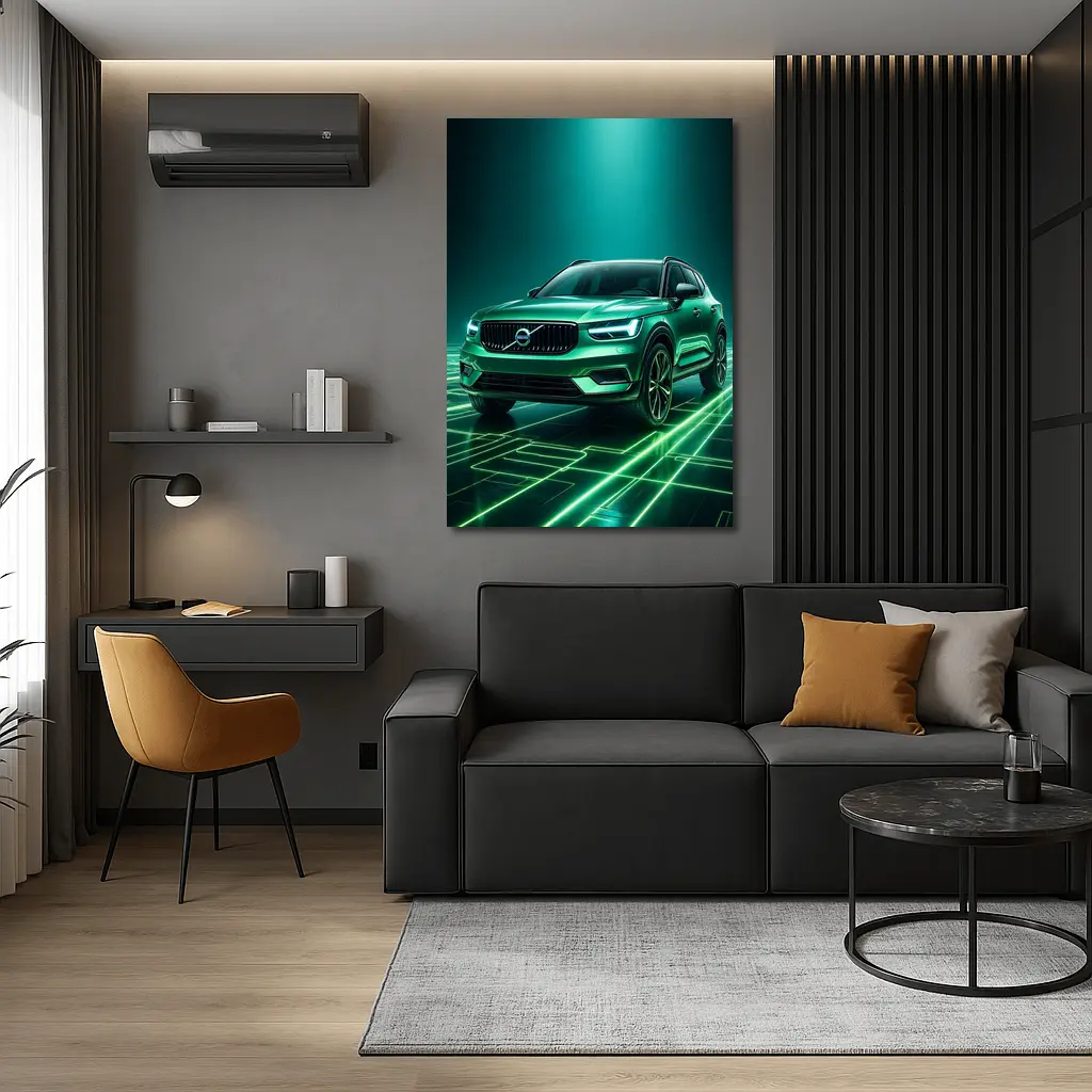 Volvo XC40 Green Neon Glow Art – Wall Art