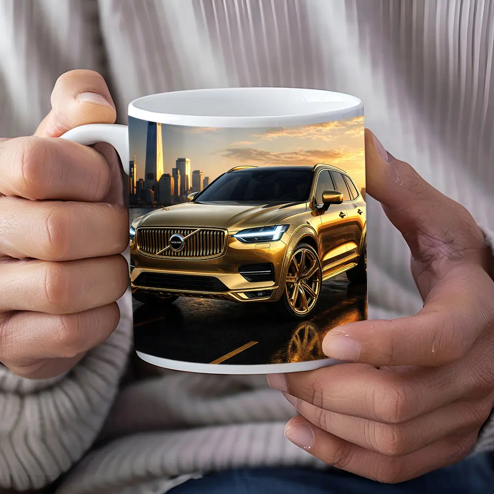 Volvo XC60 Gold City Skyline Sunset – Mugs
