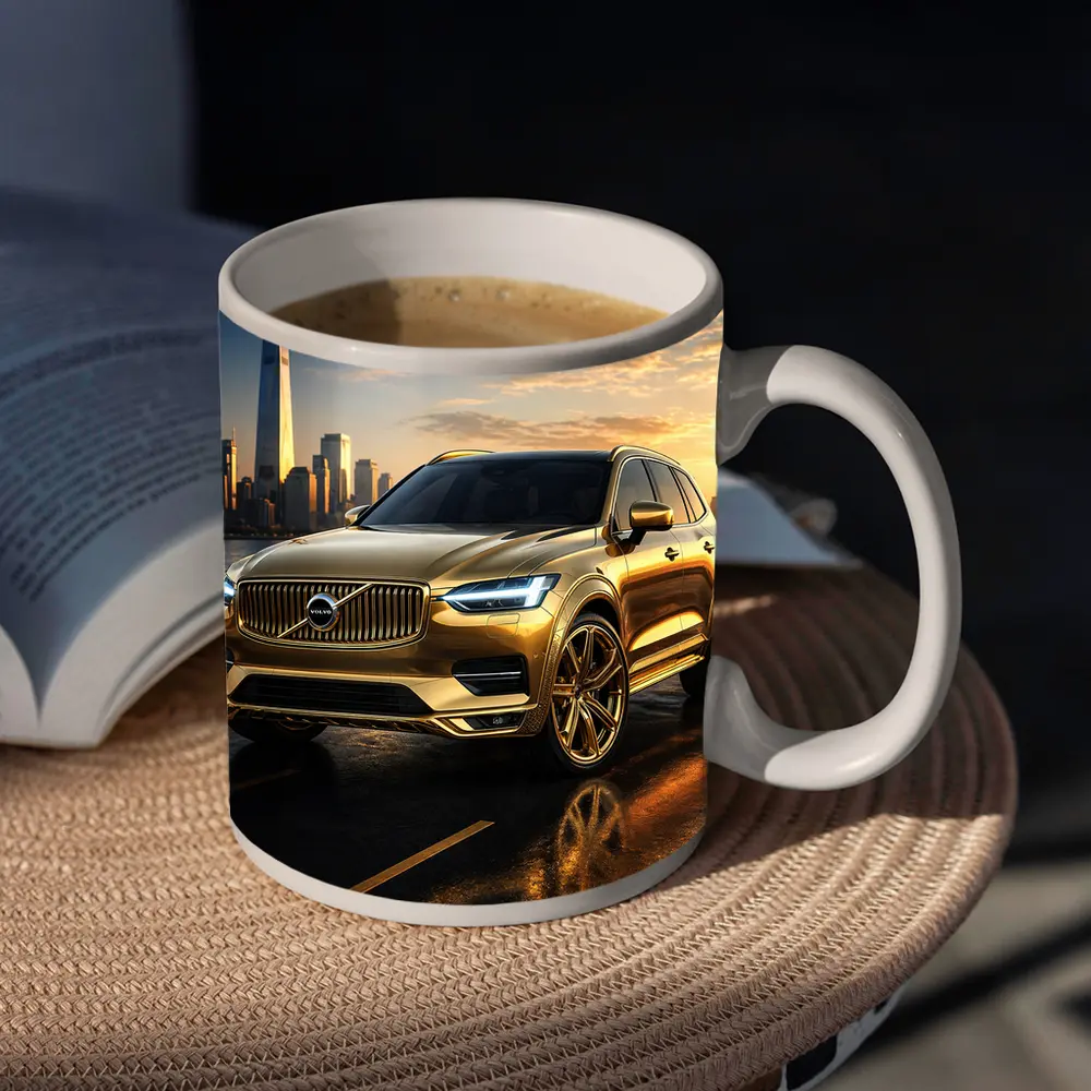 Volvo XC60 Gold City Skyline Sunset – Mugs