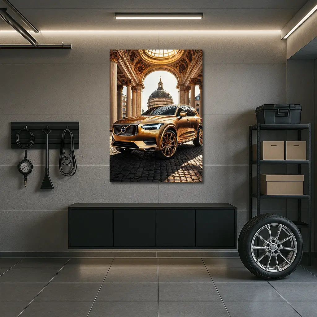 Volvo XC60 Gold SUV Classical Architecture – Wall Art