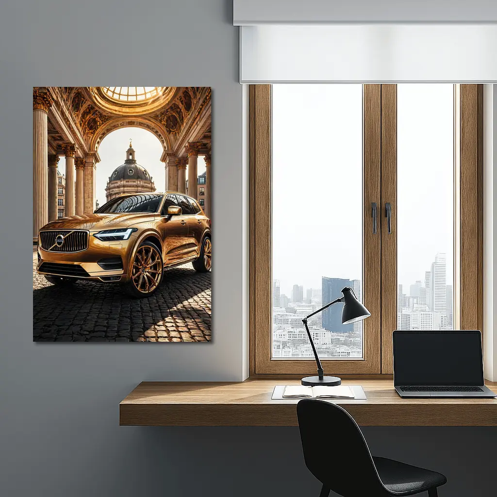 Volvo XC60 Gold SUV Classical Architecture – Wall Art