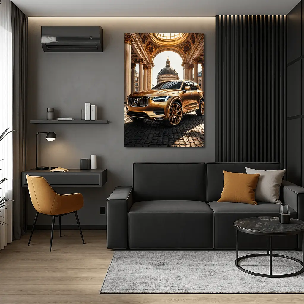 Volvo XC60 Gold SUV Classical Architecture – Wall Art