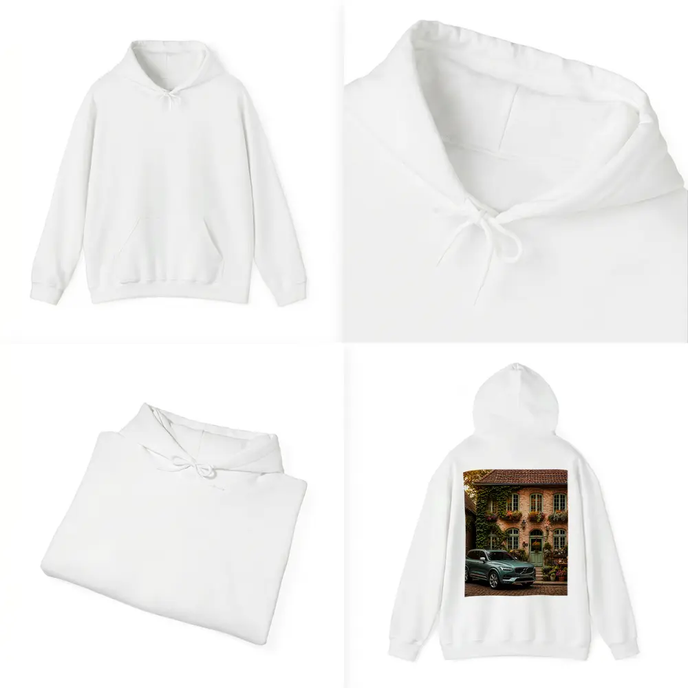 Volvo XC90 Parked Outside Charming Brick House – Hoodies