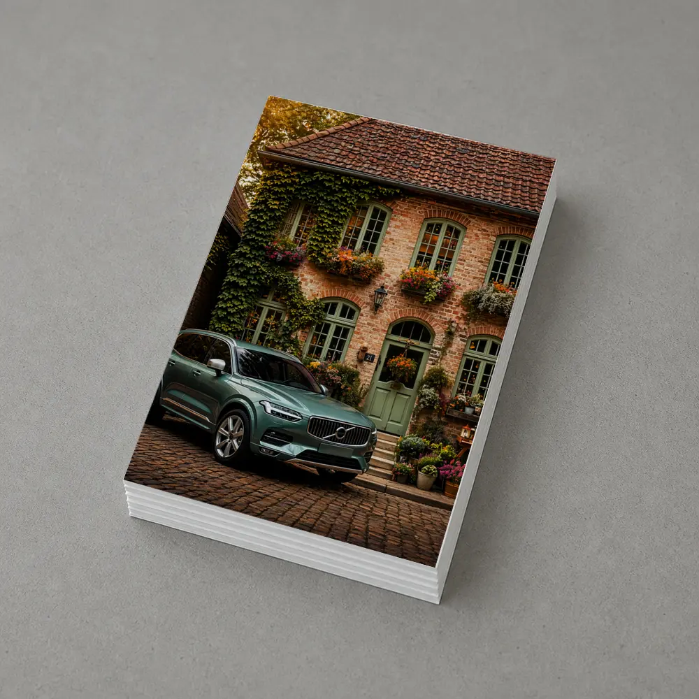 Volvo XC90 Parked Outside Charming Brick House – Postcards
