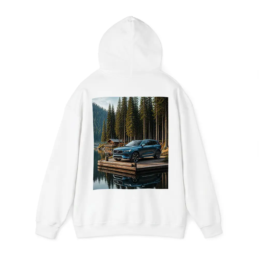 Volvo XC60 Parked on Lakeside Forest Dock – Hoodies