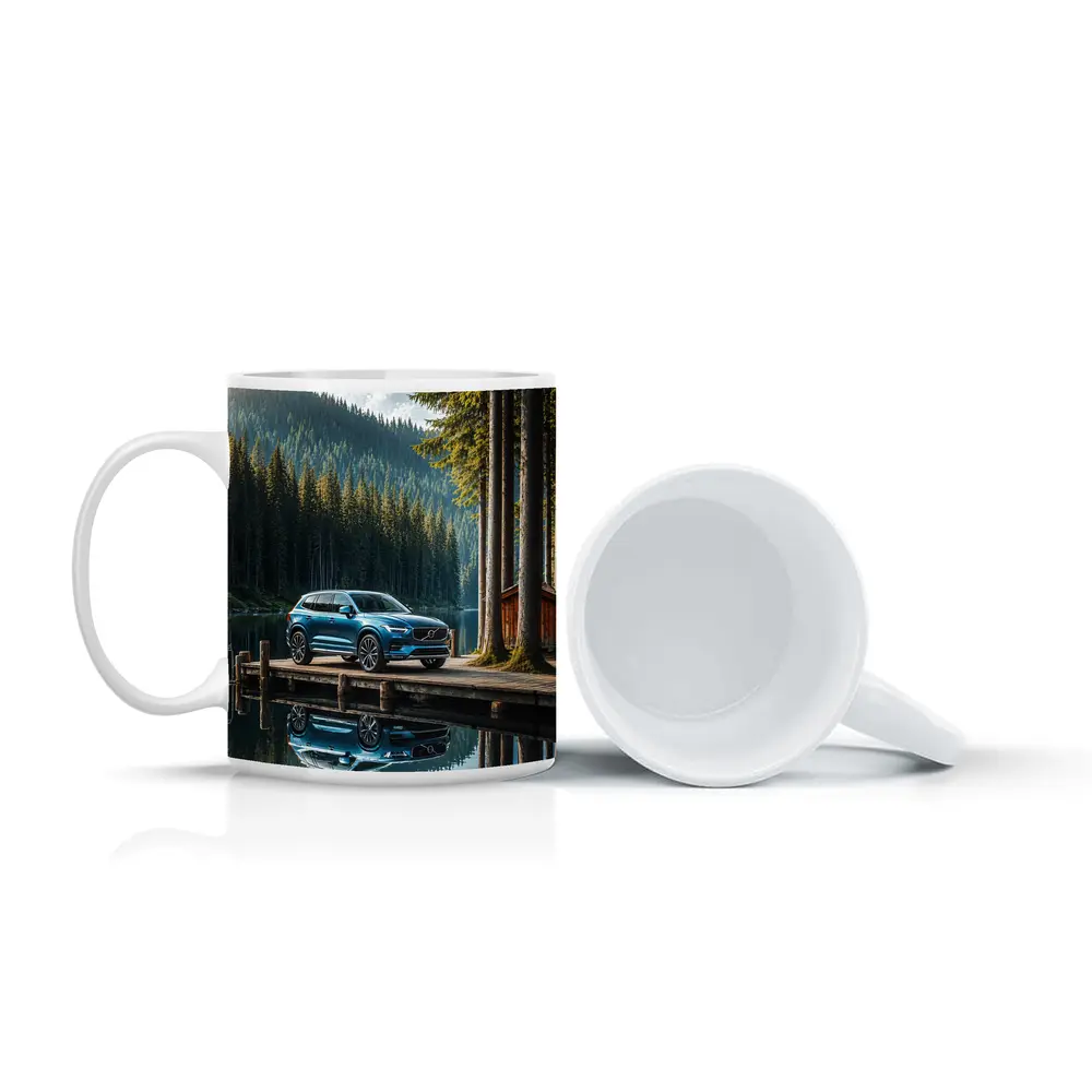 Volvo XC60 Parked By Mountain Lake – Mugs