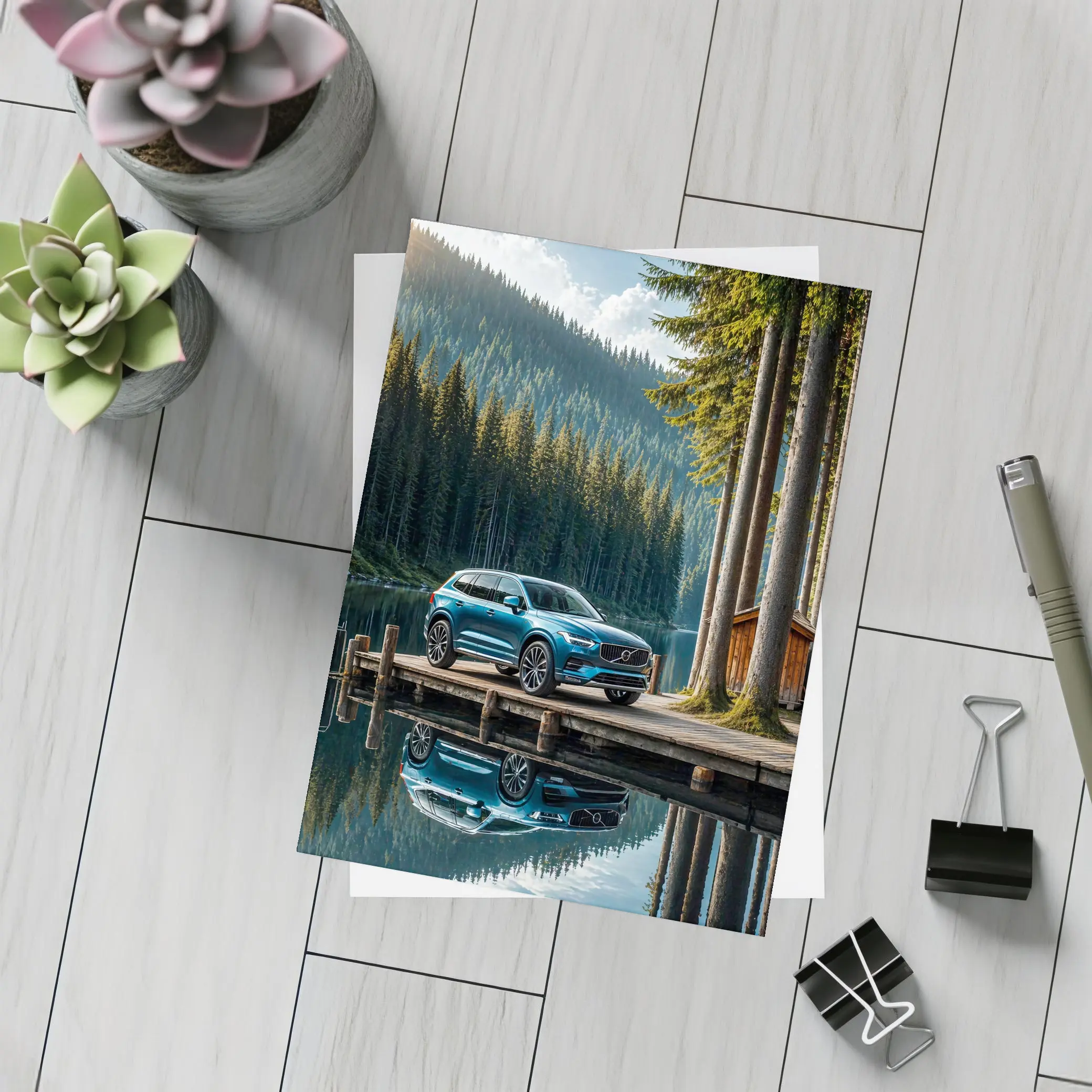 Volvo XC60 Parked By Mountain Lake – Postcards