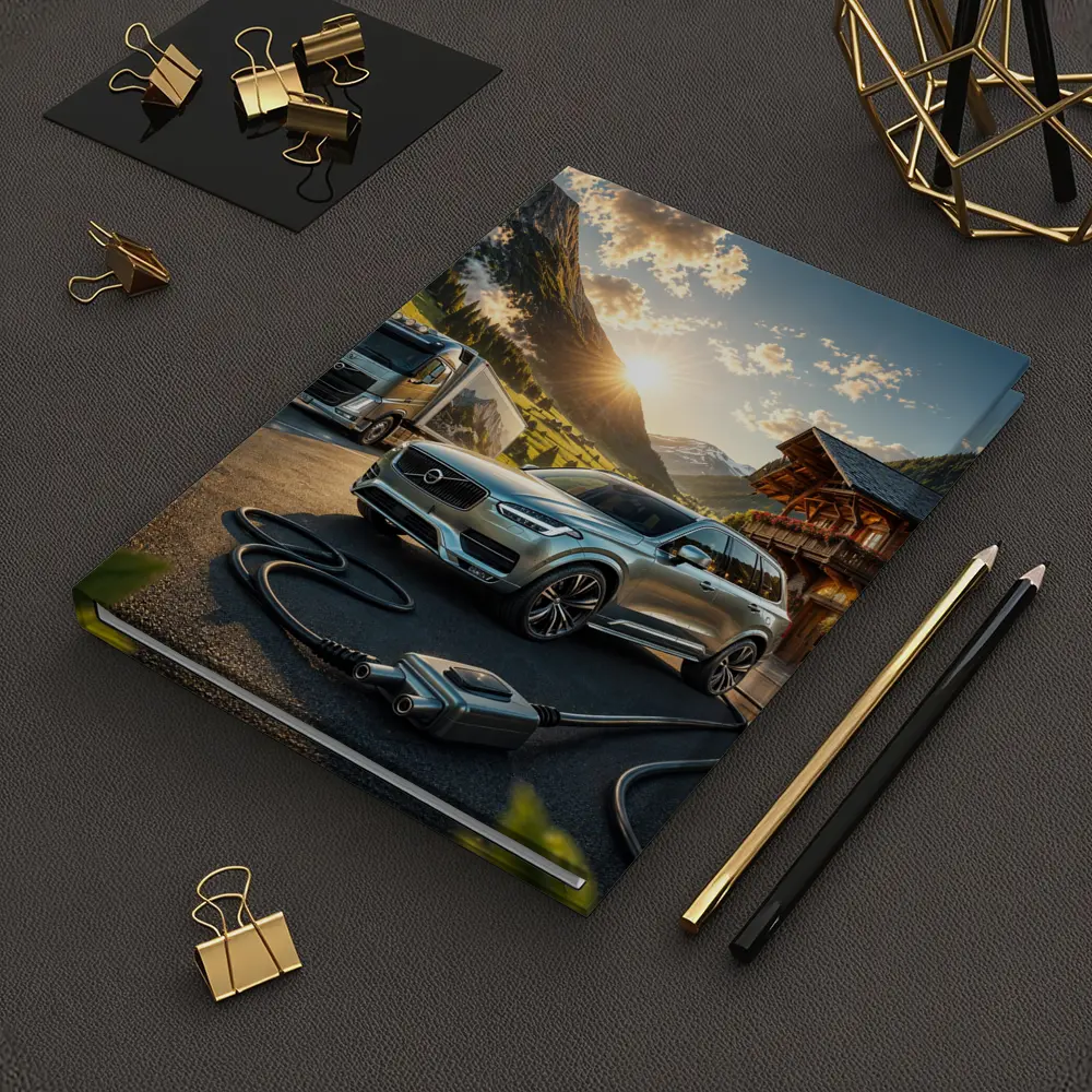 Volvo XC90 Charging Mountain Sunset Scene – Notebooks