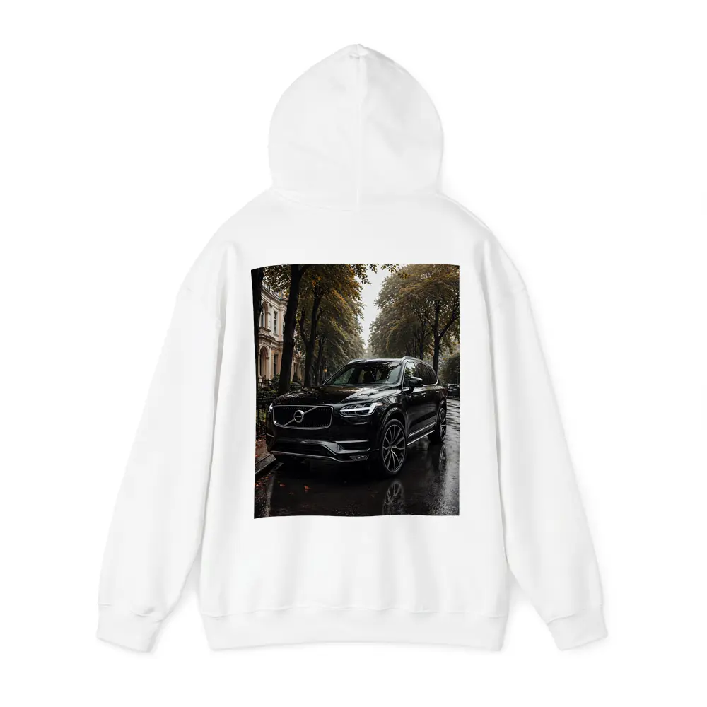 Volvo XC90 Black SUV Rainy City Street – Hoodies