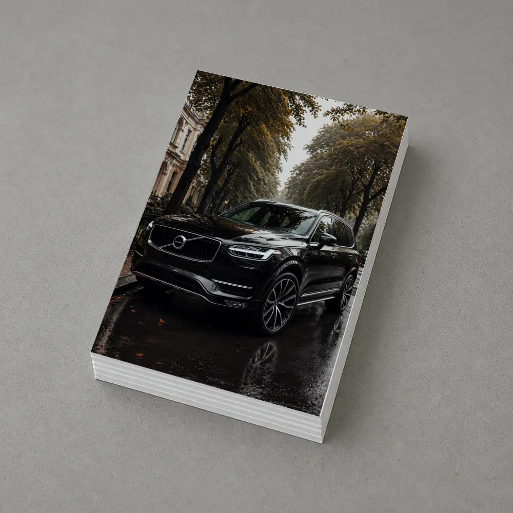 Volvo XC90 Black SUV Rainy City Street – Postcards