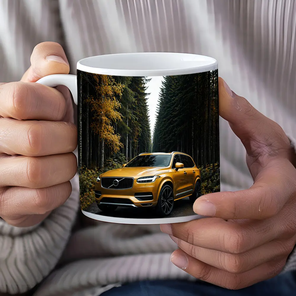 Volvo XC90 Gold SUV Forest Road – Mugs
