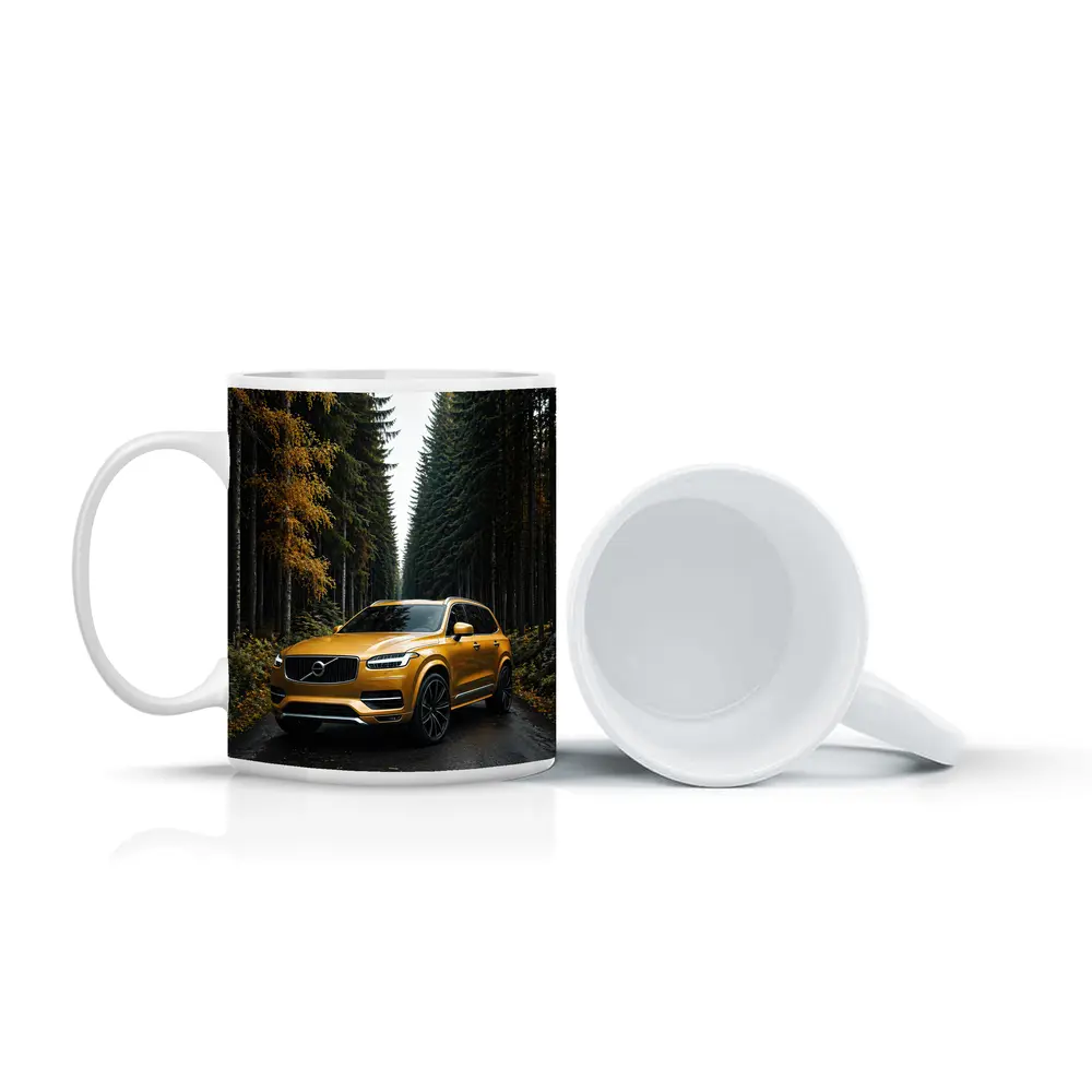 Volvo XC90 Gold SUV Forest Road – Mugs