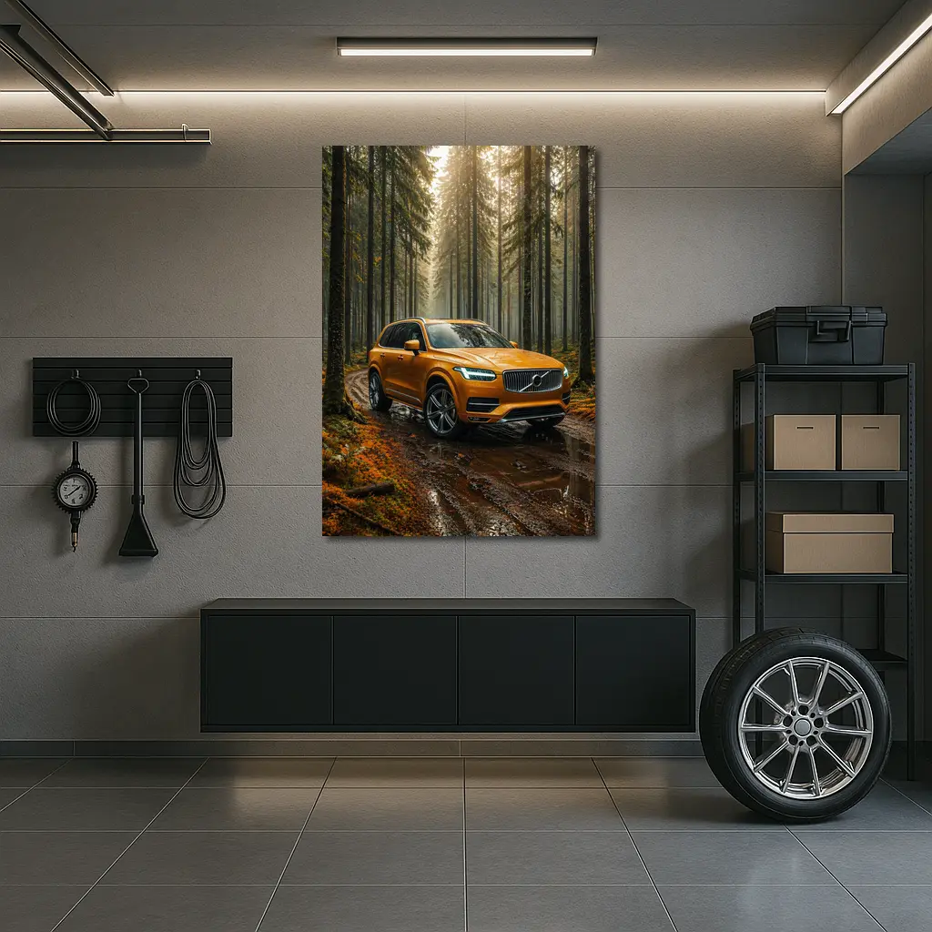 Volvo XC90 SUV Wet Forest Trail – Wall Art