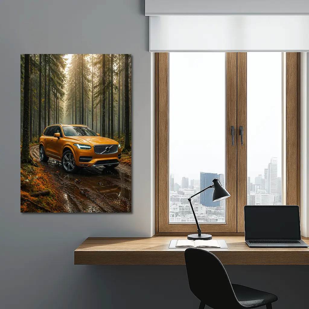 Volvo XC90 SUV Wet Forest Trail – Wall Art