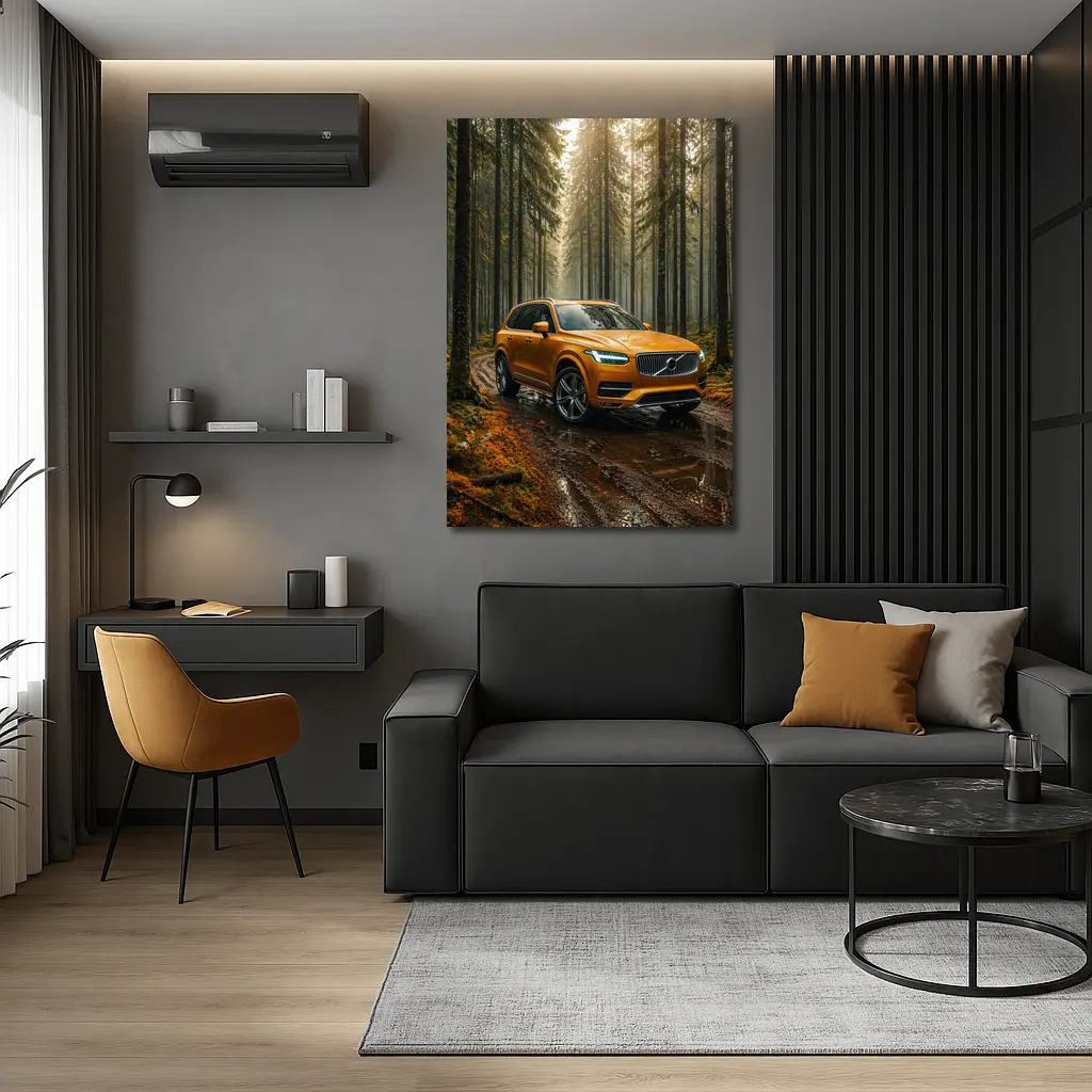 Volvo XC90 SUV Wet Forest Trail – Wall Art