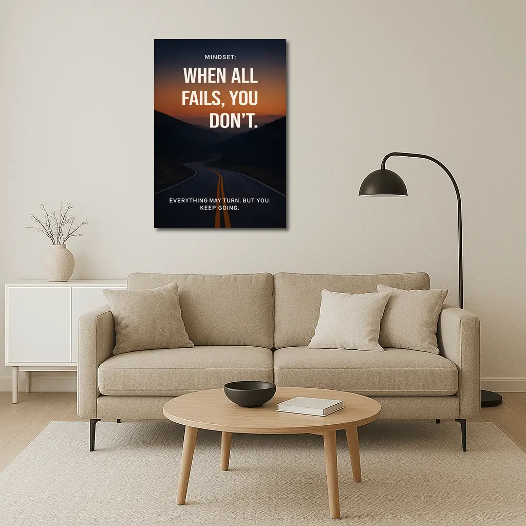 Mindset Quote Road Sunset Motivational Art – Wall Art