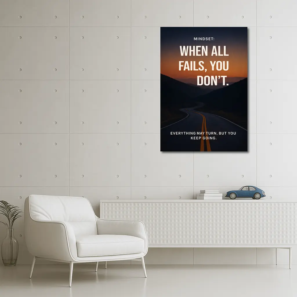 Mindset Quote Road Sunset Motivational Art – Wall Art