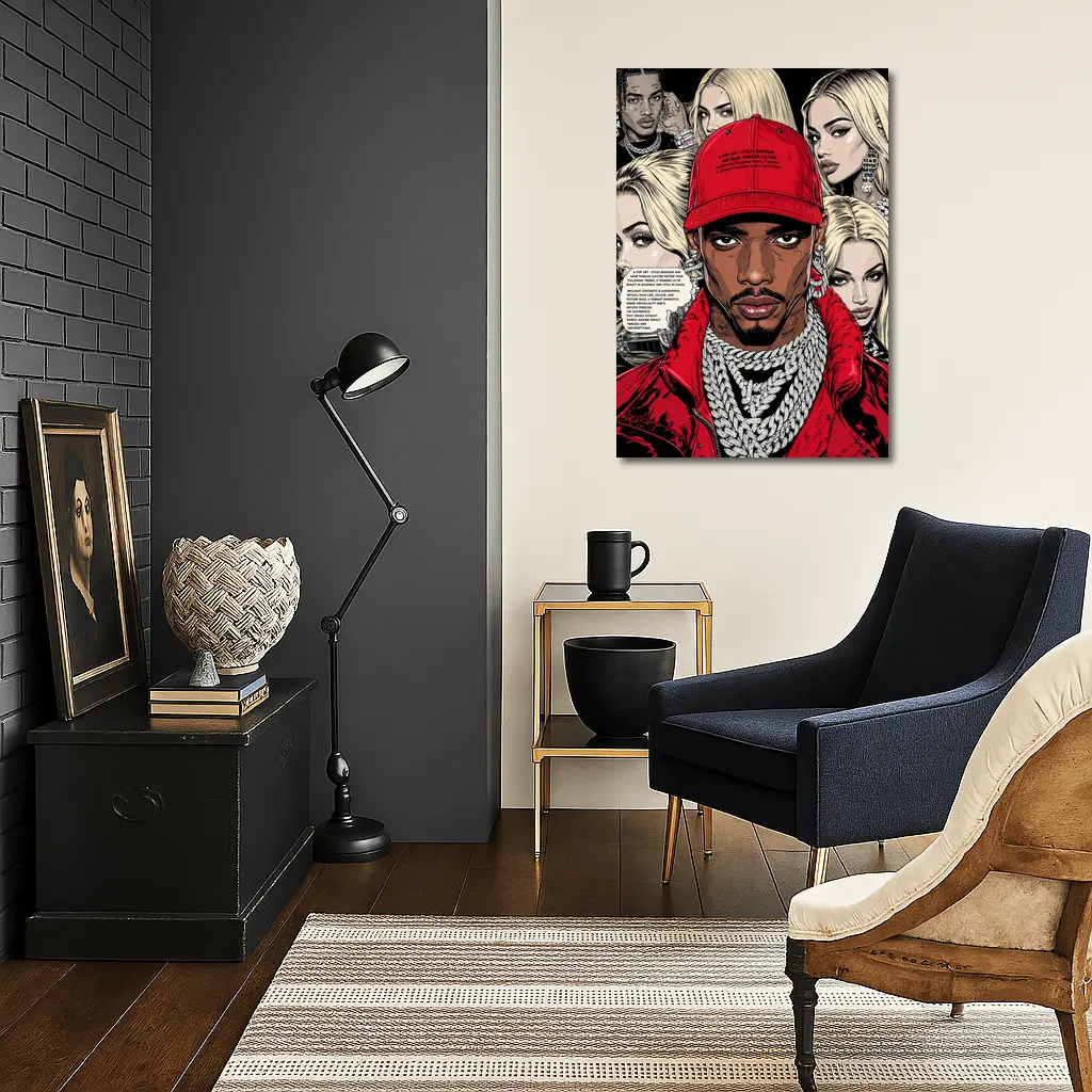 Urban Pop Art Comic Style Hip Hop Portrait – Wall Art