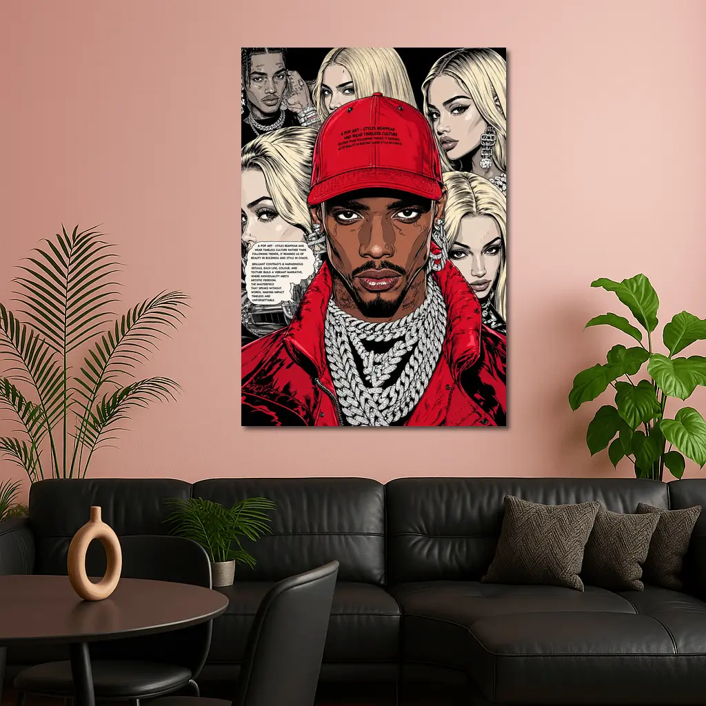 Urban Pop Art Comic Style Hip Hop Portrait – Wall Art