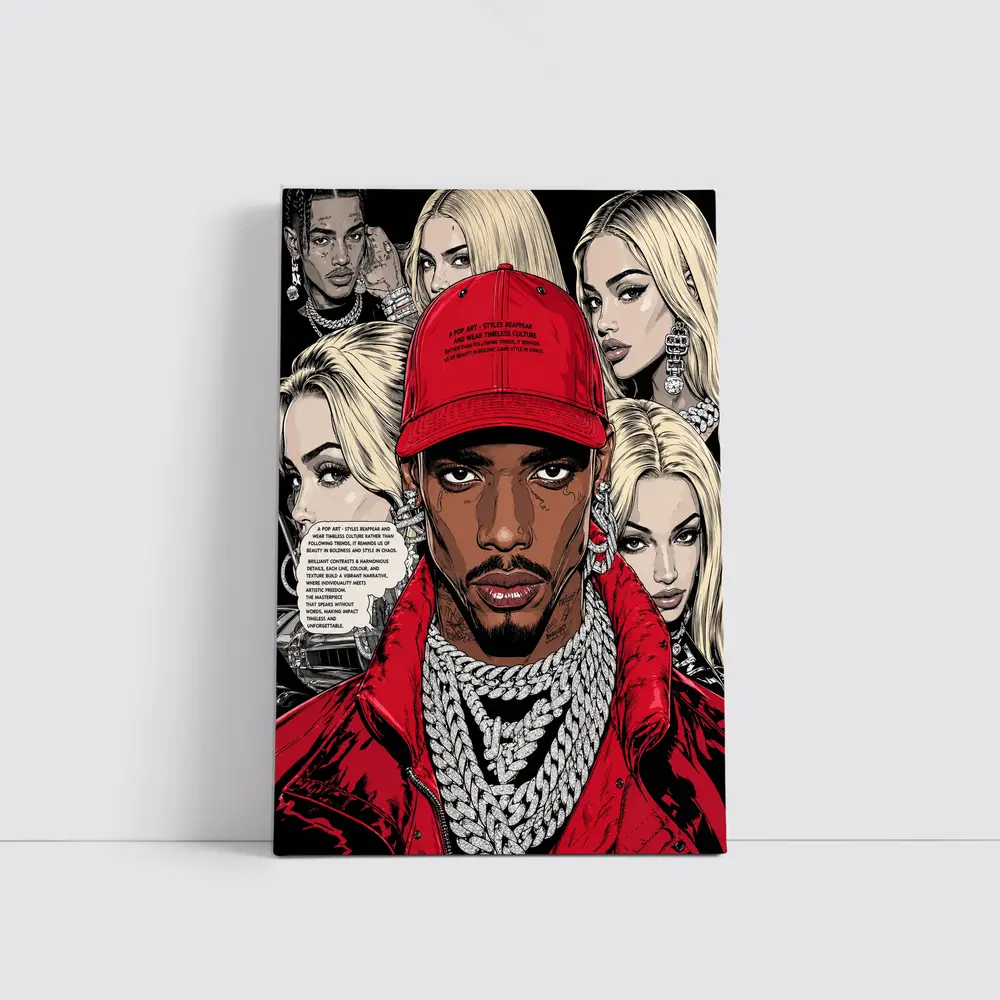 Urban Pop Art Comic Style Hip Hop Portrait – Wall Art