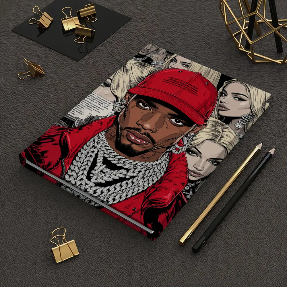 Urban Pop Art Comic Style Hip Hop Portrait – Notebooks