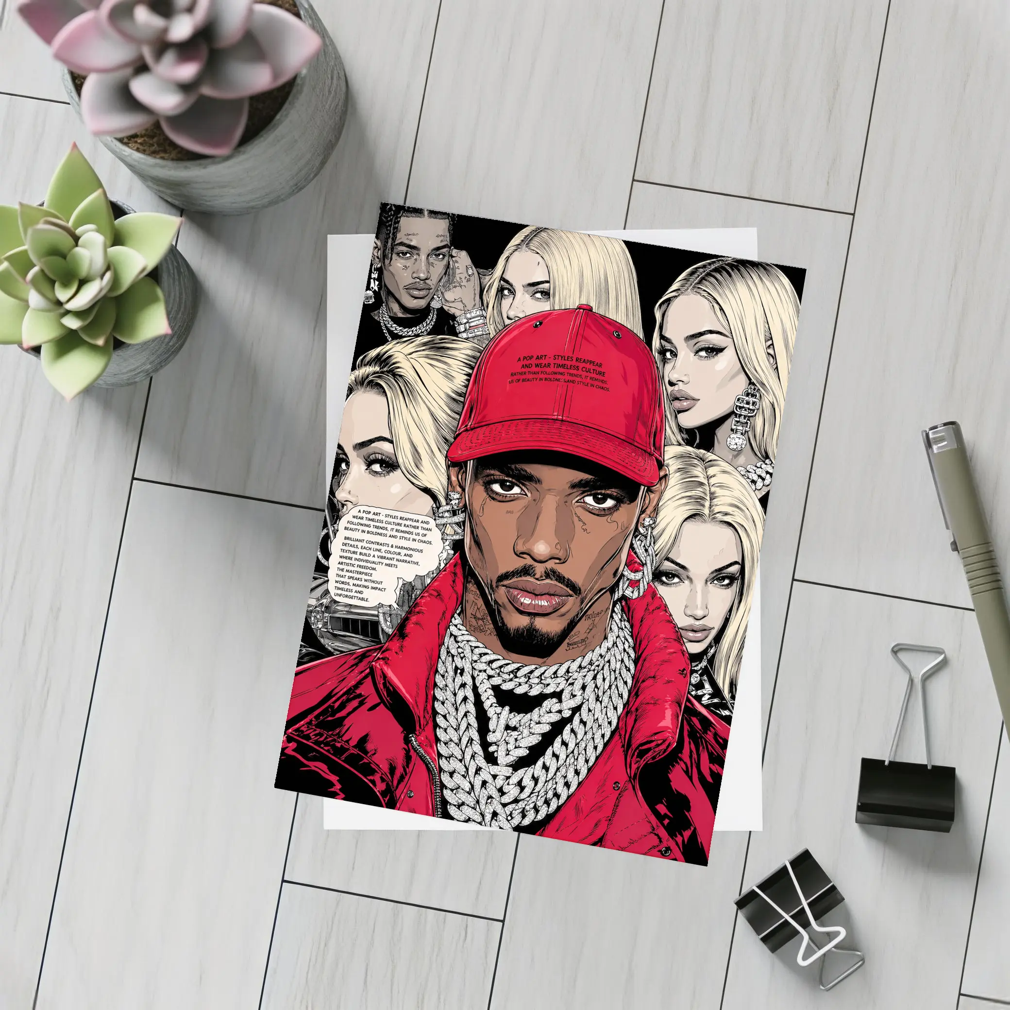 Urban Pop Art Comic Style Hip Hop Portrait – Postcards