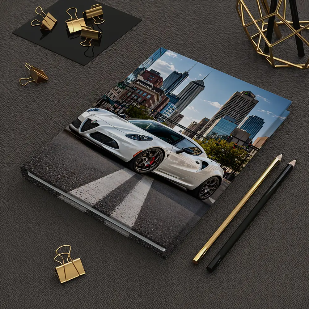 White Alfa Romeo 4C City Street – Notebooks
