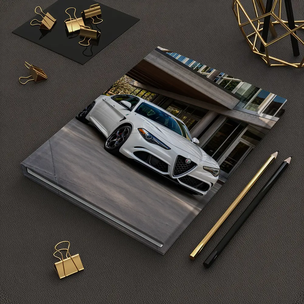 Alfa Romeo Giulia White Urban Architecture Setting – Notebooks