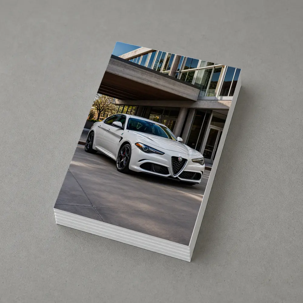 Alfa Romeo Giulia White Urban Architecture Setting – Postcards