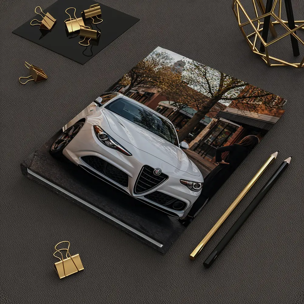 Alfa Romeo Giulia White Urban Street Scene – Notebooks