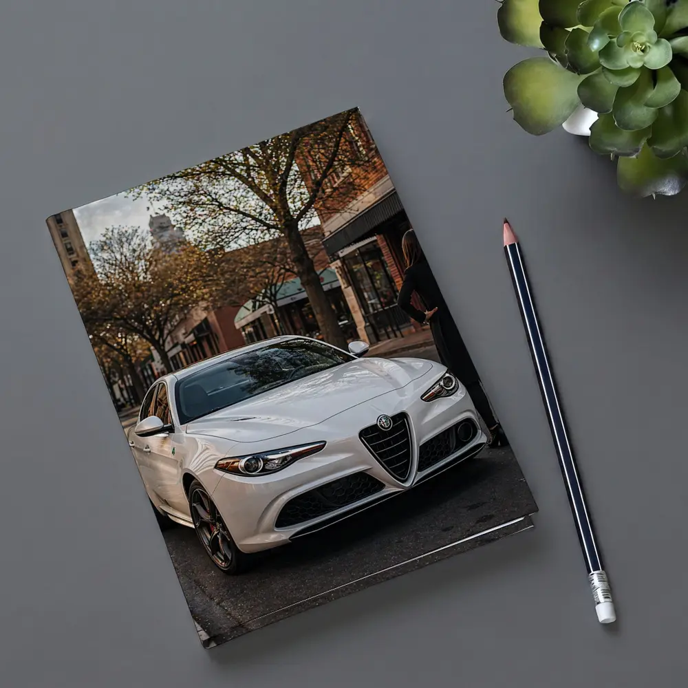 Alfa Romeo Giulia White Urban Street Scene – Notebooks