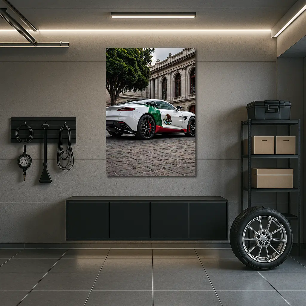 Aston Martin DB11 Mexican Flag Urban Plaza – Wall Art